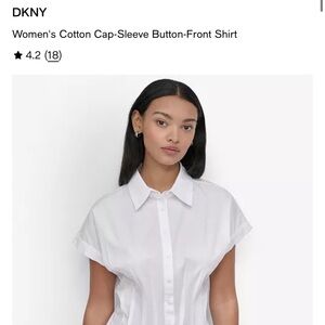 DKNY Women's Classic White Button-Down Shirt